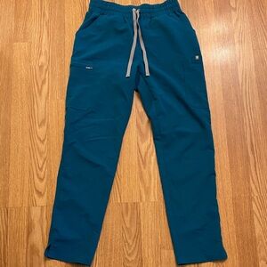 women’s Pacific Blue Yola - Skinny Scrub Pants - S / Pacific Blue
